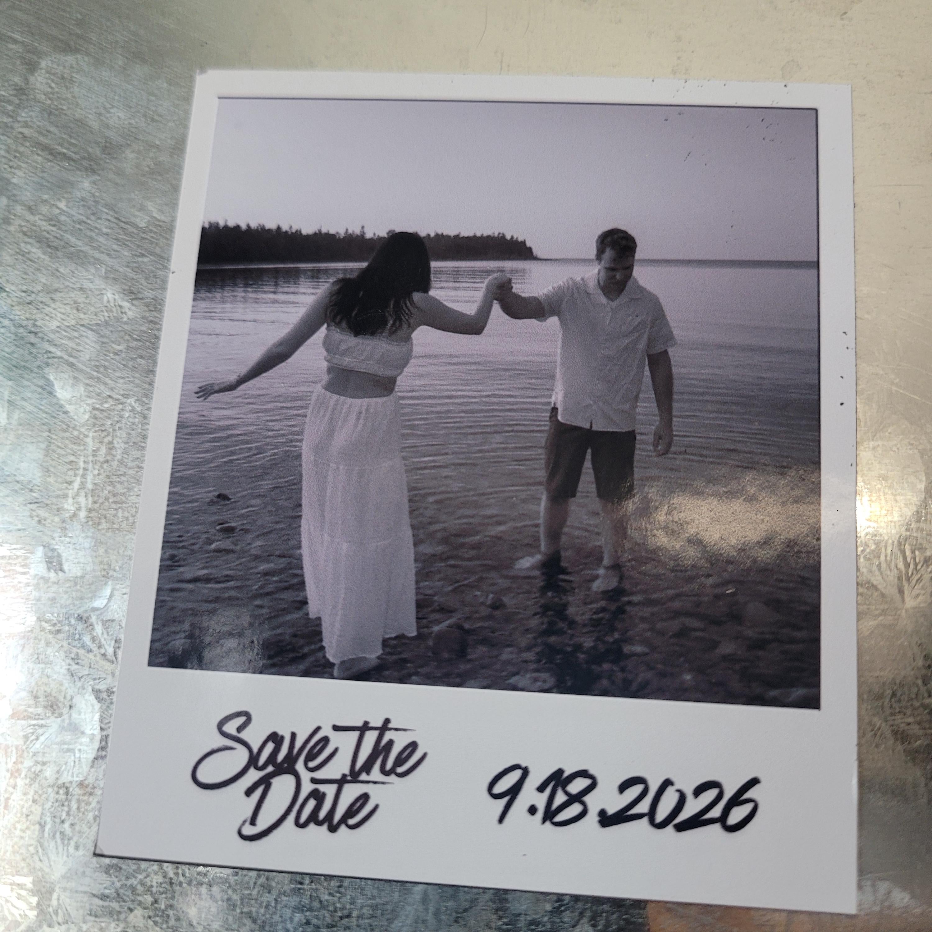 Custom Polaroid Photo Magnet | Personalized Save the Date Keepsake (2.5x3.5")