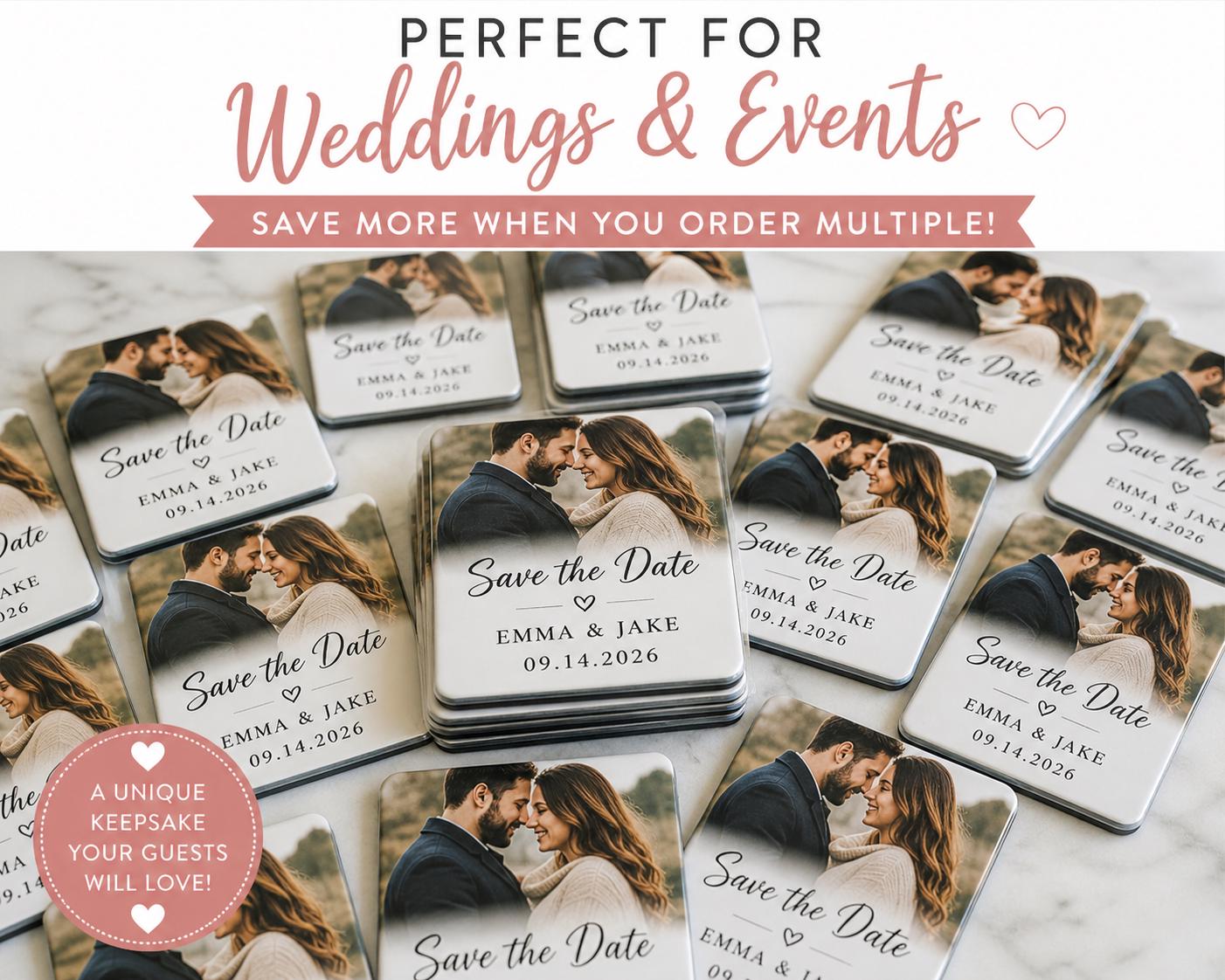 Custom Polaroid Photo Magnet | Personalized Save the Date Keepsake (2.5x3.5")