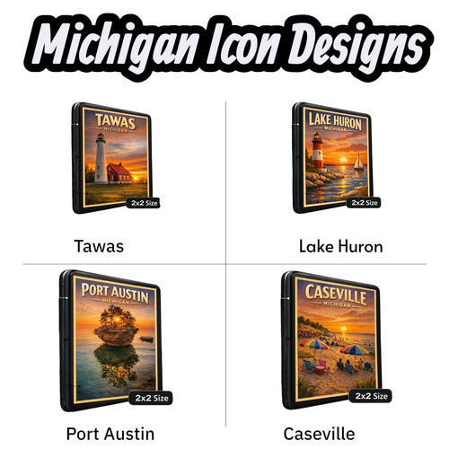 Bay City Michigan Magnet | Vintage Saginaw River Liberty Bridge Souvenir