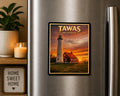 Tawas Lighthouse Sunset Magnet | Michigan Souvenir, Lake Huron View (2x2 Inch)