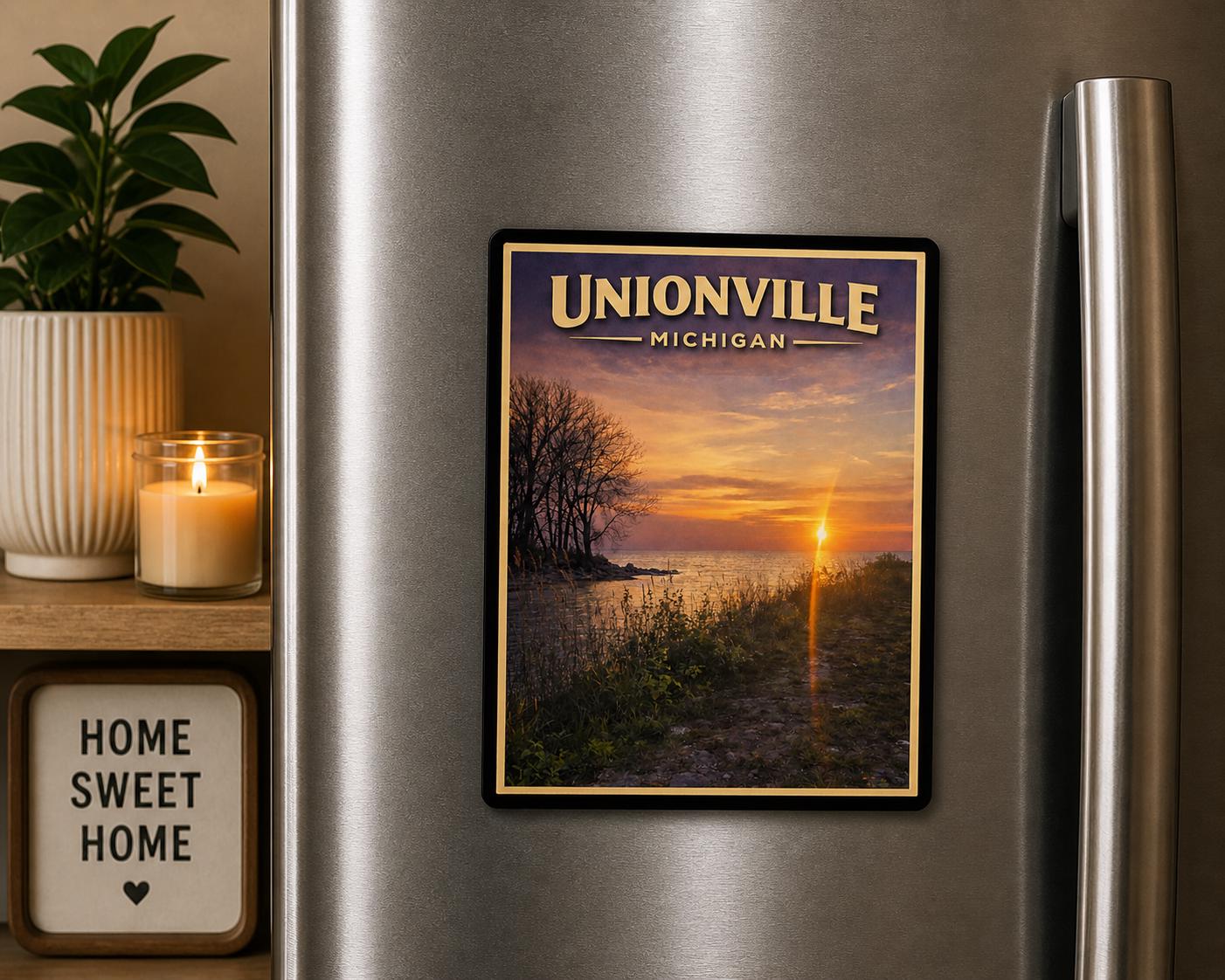 Unionville Michigan Magnet | Lake Huron Sunset, Michigan Thumb Souvenir