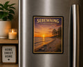 Sebewaing Michigan Magnet | Lake Huron Sunset, Vintage Travel Souvenir (2x2 inches)