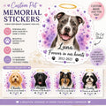 Custom Pet Memorial Sticker | Watercolor Pet Portrait Decal (Die Cut)